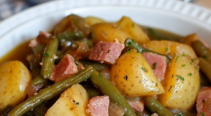 Comfort in a Pot: Slow Cooker Green Beans, Ham, and Potatoes – A Hearty Homestyle Meal!