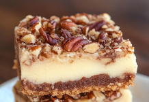 Decadent Delight: Pecan Cheesecake Squares – Nutty and Creamy Perfection!