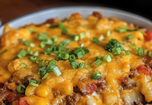 Hearty Feast: Cowboy Casserole – A Bold, Flavor-Packed Dinner!