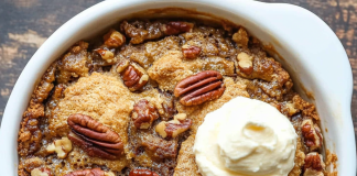 Double Delight: Pecan Pie Cobbler – A Rich Fusion of Classic Flavors!
