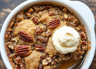 Double Delight: Pecan Pie Cobbler – A Rich Fusion of Classic Flavors!