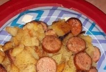 Fried Potatoes, Onions, and Smoked Polish Sausage