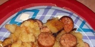 Fried Potatoes, Onions, and Smoked Polish Sausage