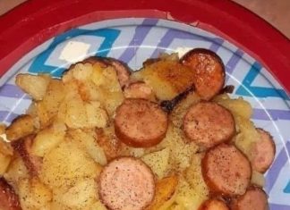 Fried Potatoes, Onions, and Smoked Polish Sausage