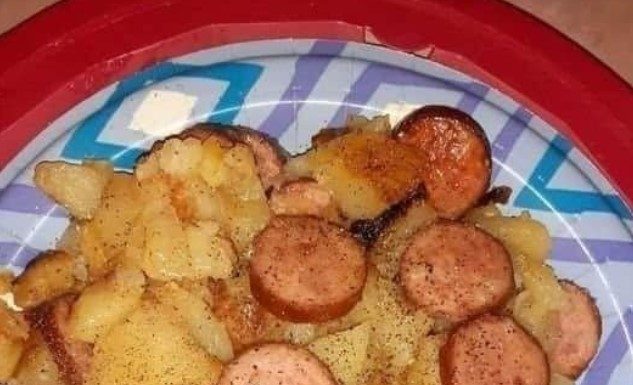 Fried Potatoes, Onions, and Smoked Polish Sausage