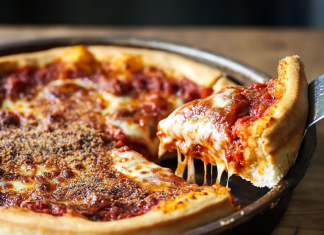 Cheesy Wonder: Homemade Chicago Style Deep Dish Pizza – A Slice of Heaven!