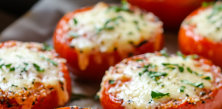 Cheesy Delight: Baked Parmesan Tomatoes – Simple, Savory, and Irresistible!