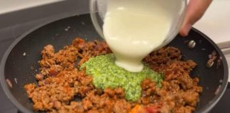 Delicious Pasta with Beef and Basil Pesto