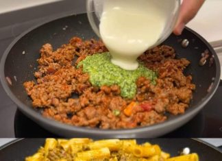 Delicious Pasta with Beef and Basil Pesto