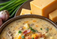 Slow Cooker Cheesy Burger-Flavored Soup