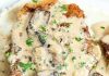 Crispy Herb-Crusted Schnitzel with Mushroom Cream Sauce