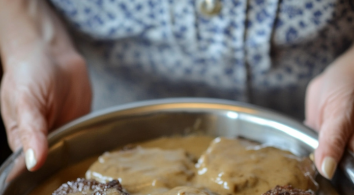 Treat Yourself to a Deliciously Filling Hamburger Steak with Creamy Country Gravy!