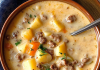Satisfy Your Cravings with This Hearty Creamy Potato & Hamburger Soup Recipe!