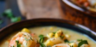 Corn and shrimp soup : A Comforting Coastal Delight