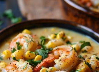 Corn and shrimp soup : A Comforting Coastal Delight