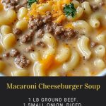 Soup with Macaroni and Cheeseburger Flavor