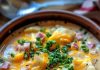 Potatoes with Ham Cooked Slowly in a Crockpot