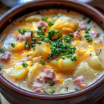 Potatoes with Ham Cooked Slowly in a Crockpot