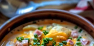 Potatoes with Ham Cooked Slowly in a Crockpot