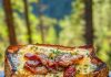 Mushroom & Caramelized Onion Soup with Cheesy Toasties and Bacon