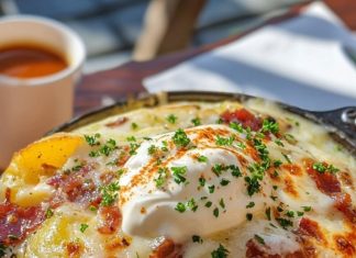 Soup with Potatoes, Bacon, Parmesan, and Sour Cream
