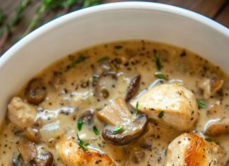 Creamy Mushroom Chicken and Wild Rice Soup