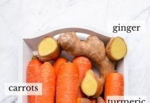 Carrot ginger turmeric juice