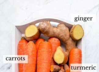 Carrot ginger turmeric juice