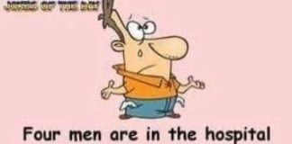 There are four expectant men in the hospital.