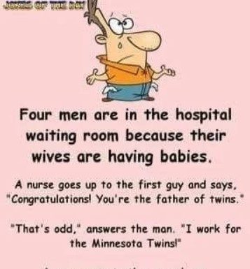 There are four expectant men in the hospital.