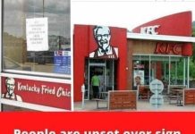 People Are Upset Over Sign KFC Store Posted on Their Doors – Restaurant Refuses to Take It Down
