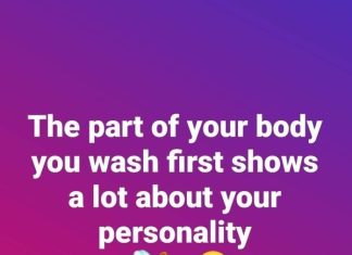 The body part you wash first while bathing