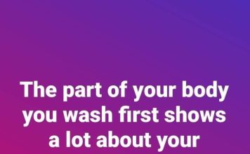 The body part you wash first while bathing