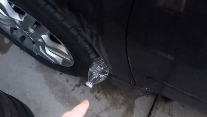 If You See a Plastic Bottle on Your Tire, This Is What It Might Mean