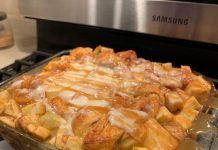 Caramel Apple Cinnamon Roll Lasagna