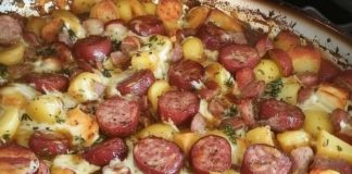 Smoked Sausage & Cheesy Potato Casserole