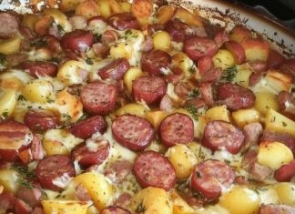 Smoked Sausage & Cheesy Potato Casserole