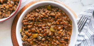 Apple Bourbon Baked Beans