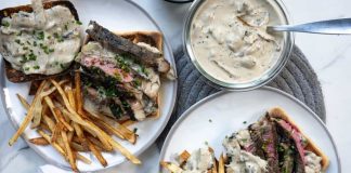 Creamy Mushroom Steak Frites Sandwich