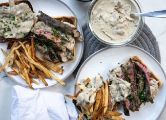 Creamy Mushroom Steak Frites Sandwich