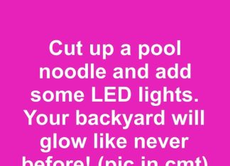 Cut up a pool noodle and add some LED lights. Your backyard will glow like never before!