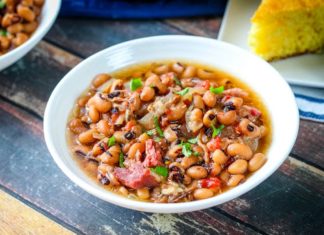 crock pot black-eyed peas & ham