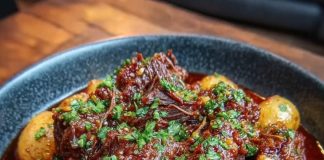 slow cooker garlic butter beef with potatoes