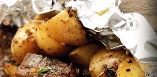 garlic steak and potato foil packs