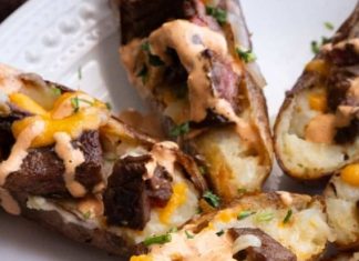Steak Loaded Potato Skins