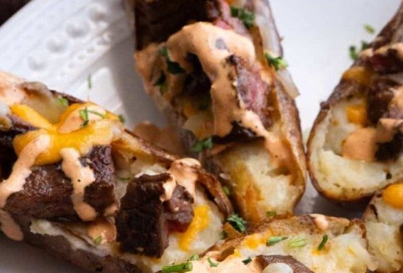 Steak Loaded Potato Skins