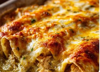 Mexican Green Chile Chicken Cheese Enchiladas