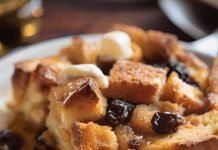Old‑Fashioned Bread Pudding with Vanilla Sauce — Classic Comfort in Every Bite