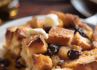 Old‑Fashioned Bread Pudding with Vanilla Sauce — Classic Comfort in Every Bite
