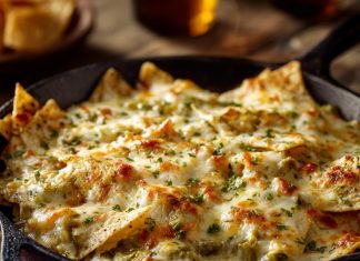 Green Chile & Extra Cheese Chilaquiles Skillet